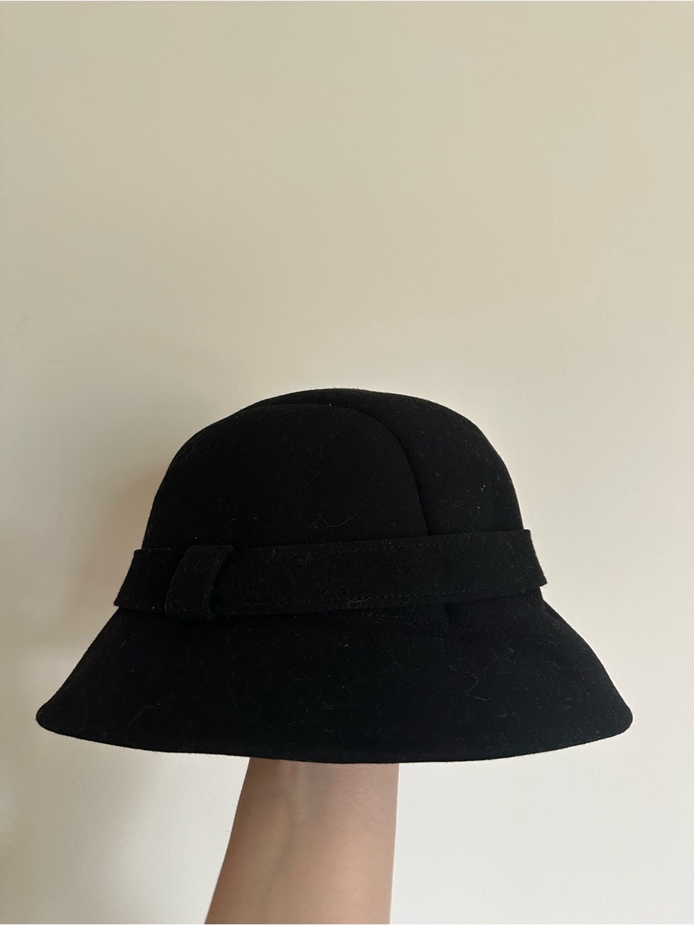Vintage J. Crew 100% Wool Bucket Hat Black M/L